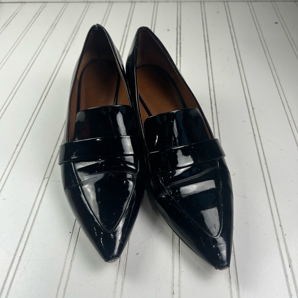 Franco Sarto Black Patent Pointed-Toe Low Heel Leather Loafers Women’s Size 9.5M - Picture 10 of 12